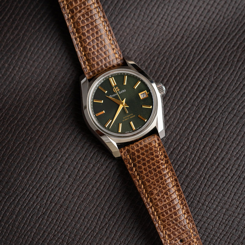 Brown lizard leather strap