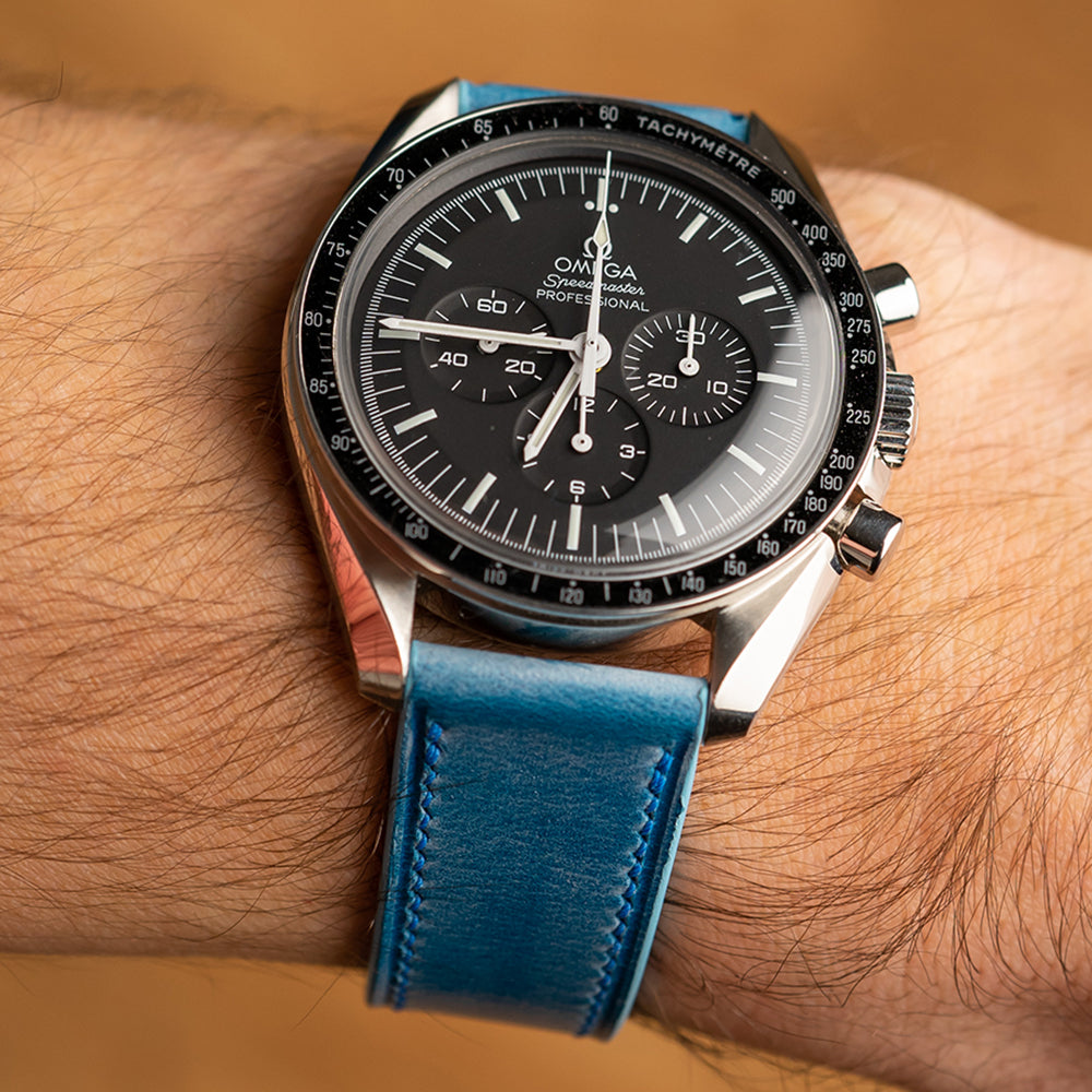 Waxed Turquoise LE Omega-Style Deployant Straps (5 pieces)