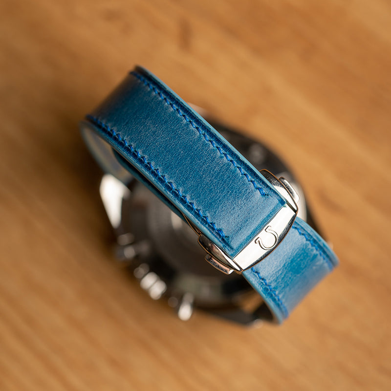 Waxed Turquoise LE Omega-Style Deployant Straps (5 pieces)