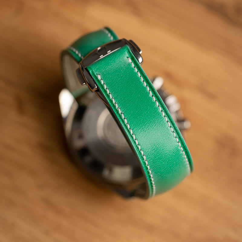 Waxed Green LE Omega-Style Deployant Straps (5 pieces)
