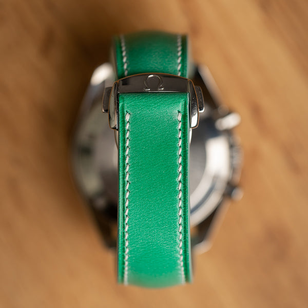 Waxed Green LE Omega-Style Deployant Straps (5 pieces)