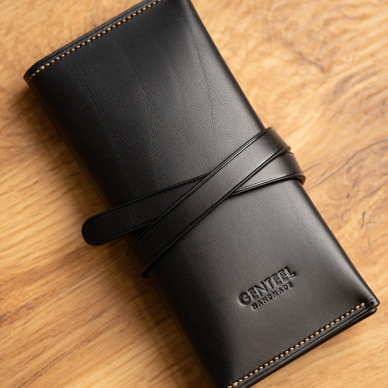 Black Calf Leather Watch Roll