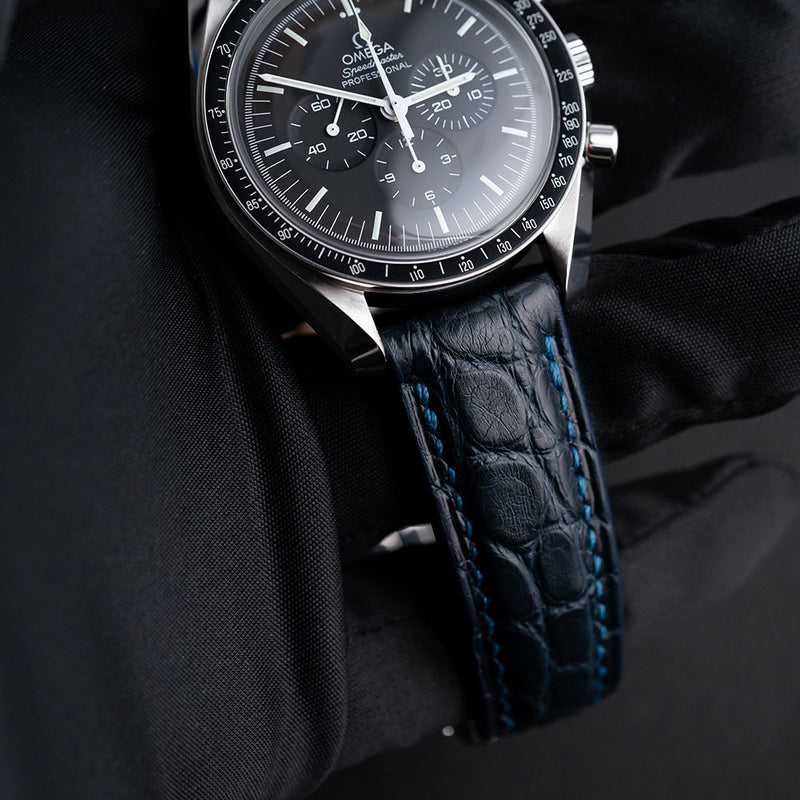 Alligator Omega Style Deployant Straps Round Scale Genteel