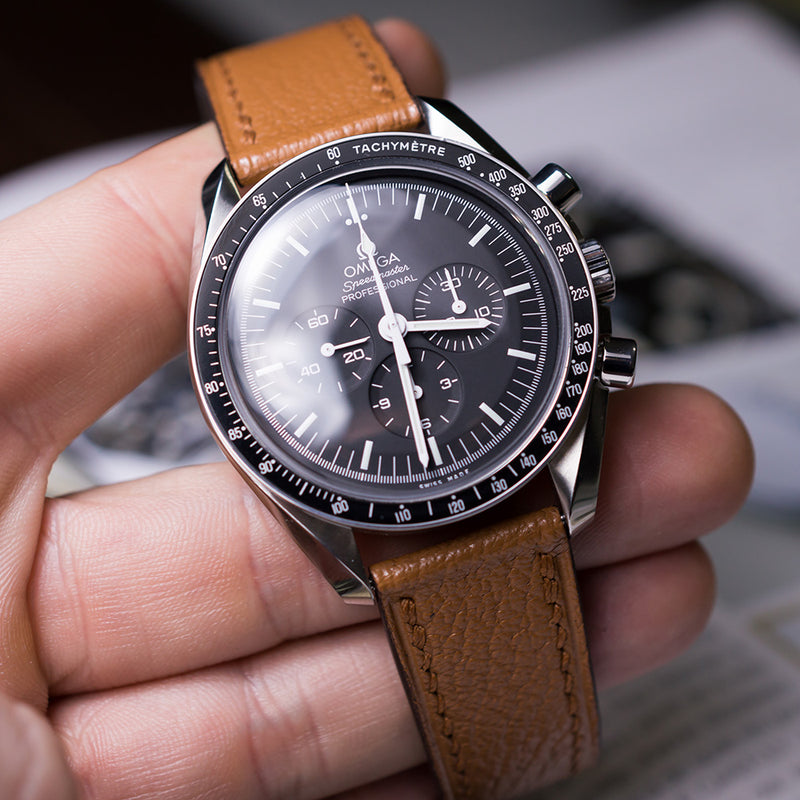 Example - Classic Light Brown Goat Leather Strap & Brown Hand Stitching
