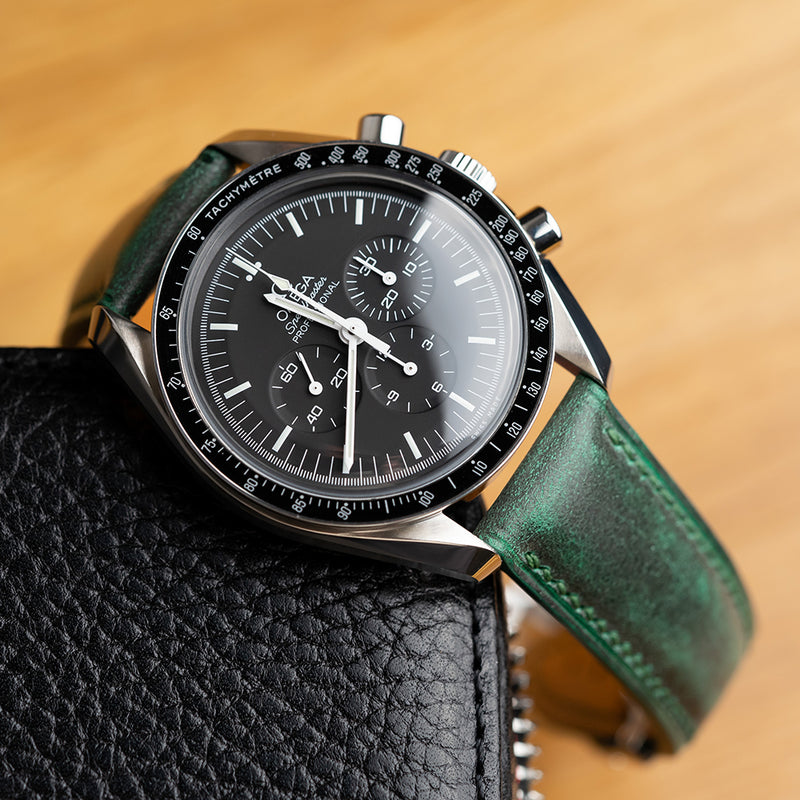 Waxed Buttero Green LE Omega-Style Deployant Straps (5 pieces)