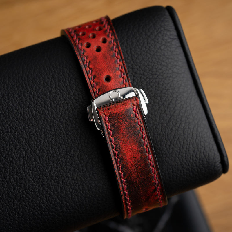 Waxed Buttero Red LE Omega-Style Deployant Straps (5 pieces)