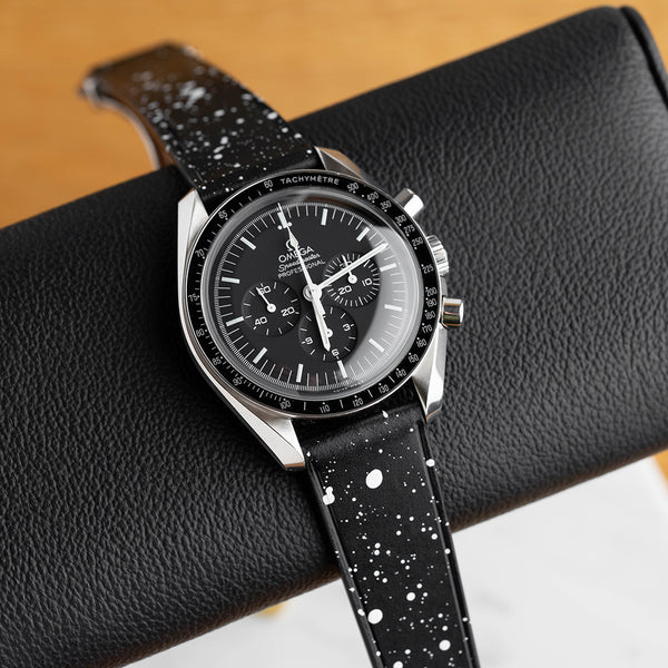 Black Buttero White paint-splatter strap