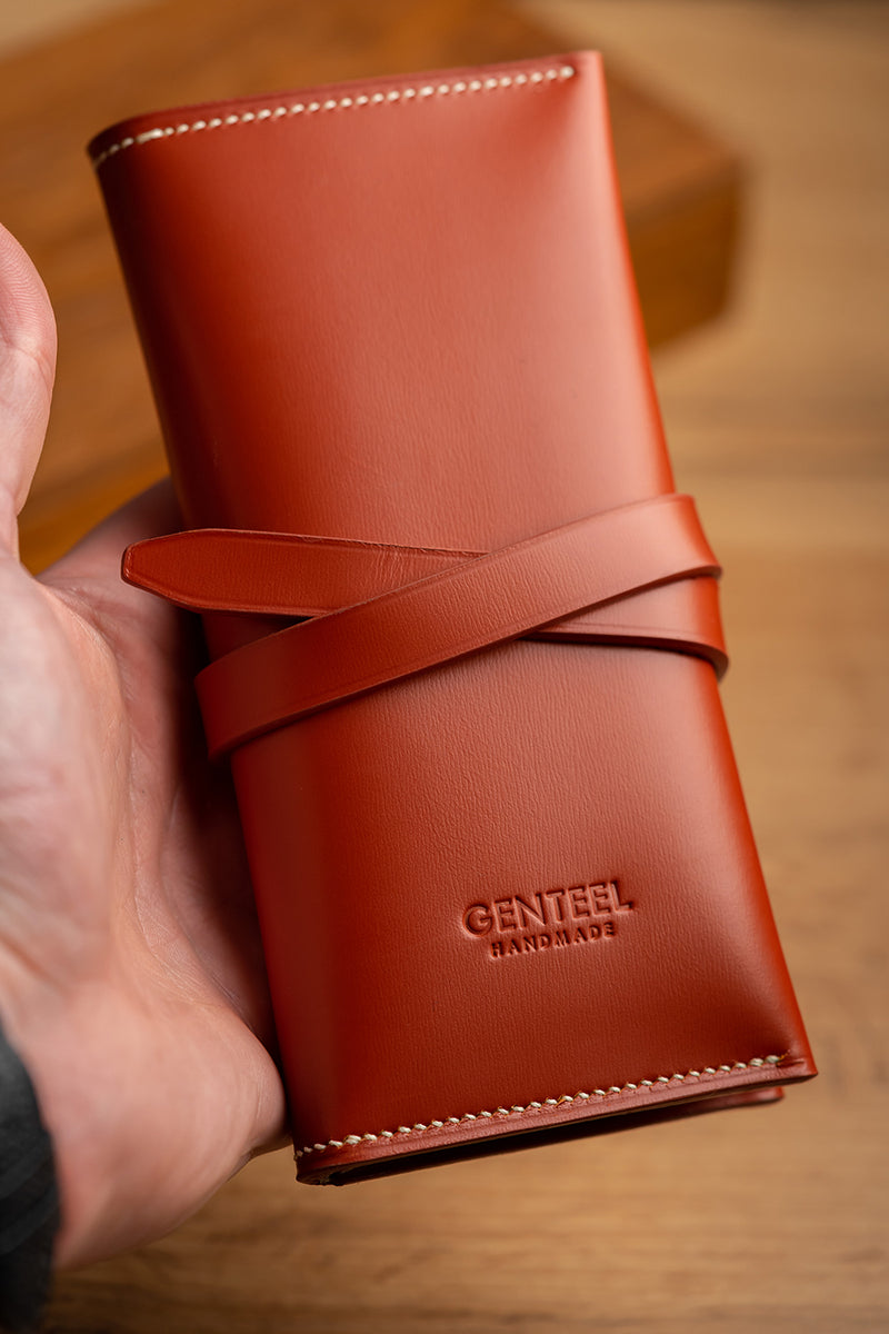 Wiskey Brown Calf Leather Watch Roll